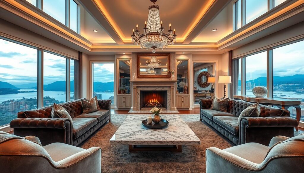 high-end comforts in luxurious living spaces